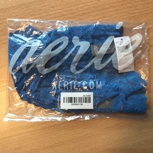 Blue lace AERIE size Large thong